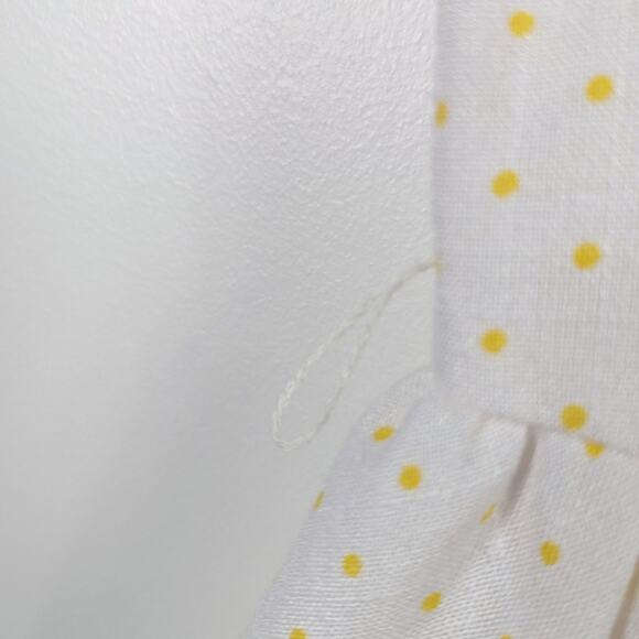 Vintage Kay Windsor Dress Women's Size Large Yellow Polka Dot Sundress Button Up - Picture 6 of 8